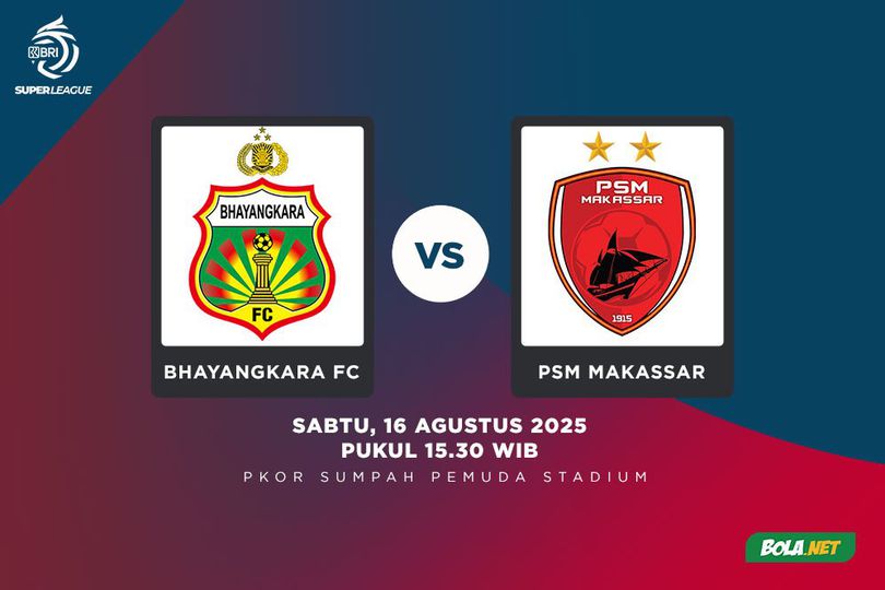 Prediksi BRI Super League: Bhayangkara FC vs PSM Makassar 16 Agustus 2025
