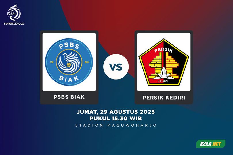 Head to Head PSBS Biak vs Persik Kediri di BRI Super League: Macan Putih Dihantui Rekor Buruk Enam Tahun Lawan Badai Pasifik