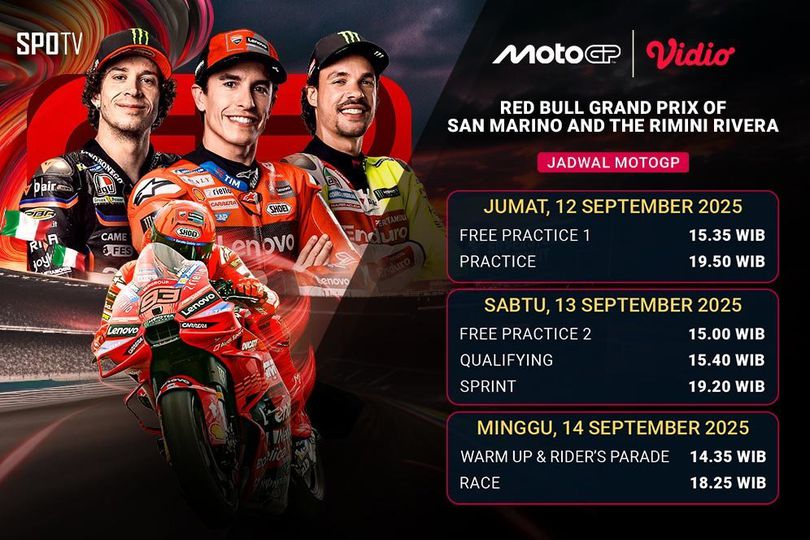 Saksikan MotoGP San Marino 2025, Eksklusif Hanya di Vidio
