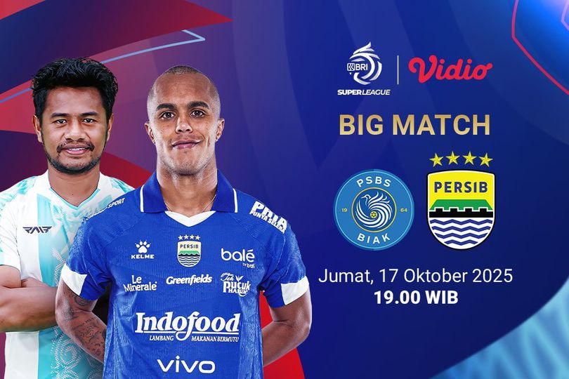 Saksikan dan Nonton BRI Super League 2025/26: PSBS Biak vs Persib, Tayang di Vidio Saksikan dan Nonton BRI Super League 2025/26: PSBS Biak vs Persib, Tayang di Vidio