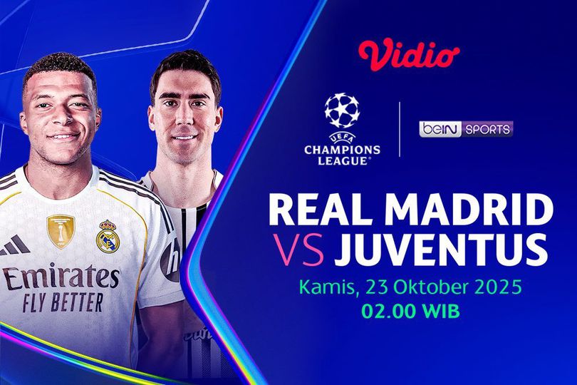 Saksikan dan Nonton Liga Champions 2025/26: Real Madrid vs Juventus Eksklusif di Vidio Saksikan dan Nonton Liga Champions 2025/26: Real Madrid vs Juventus Eksklusif di Vidio