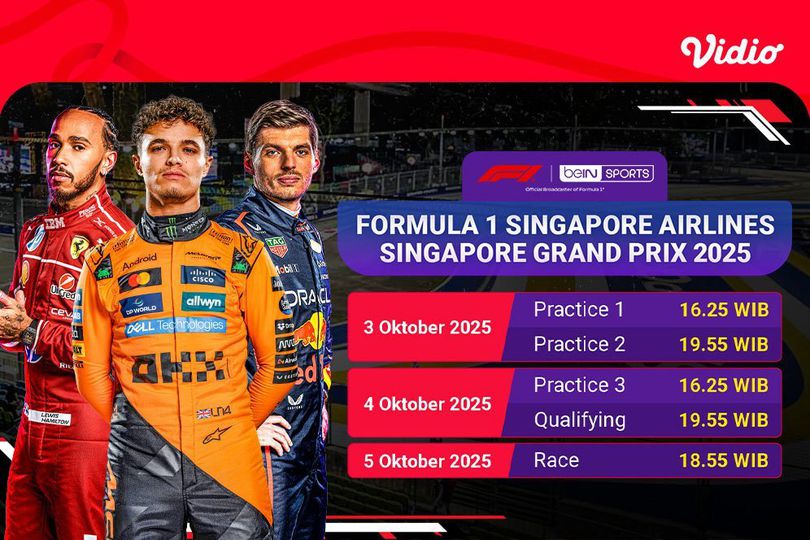 Nonton Live Streaming F1 Singapore Grand Prix 2025: Eksklusif di Vidio