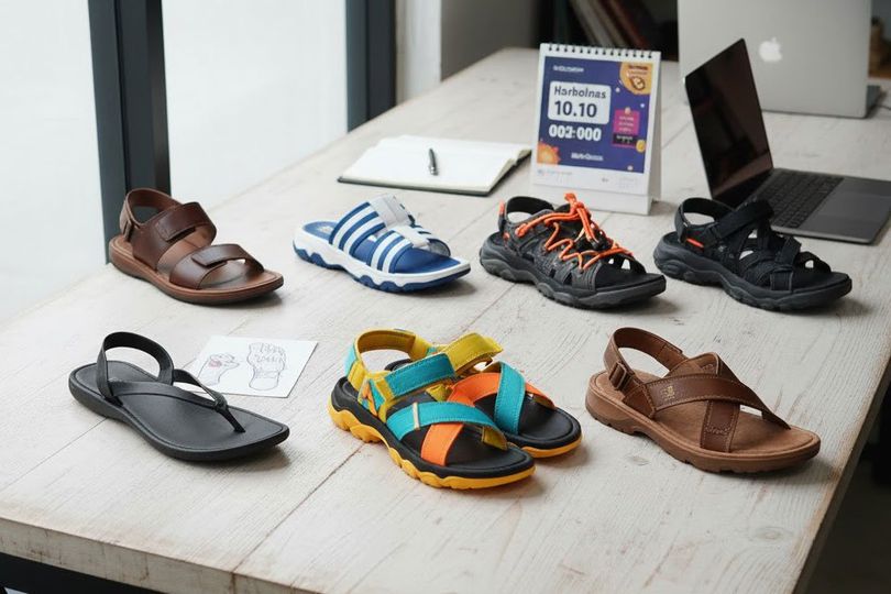 6 Pilihan Sandal Cowok yang Menunggumu di Harbolnas 10.10