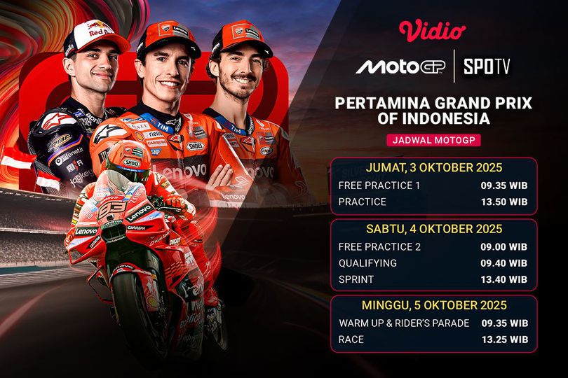 Saksikan Live Streaming MotoGP 2025 Pertamina Grand Prix of Indonesia, Eksklusif di Vidio