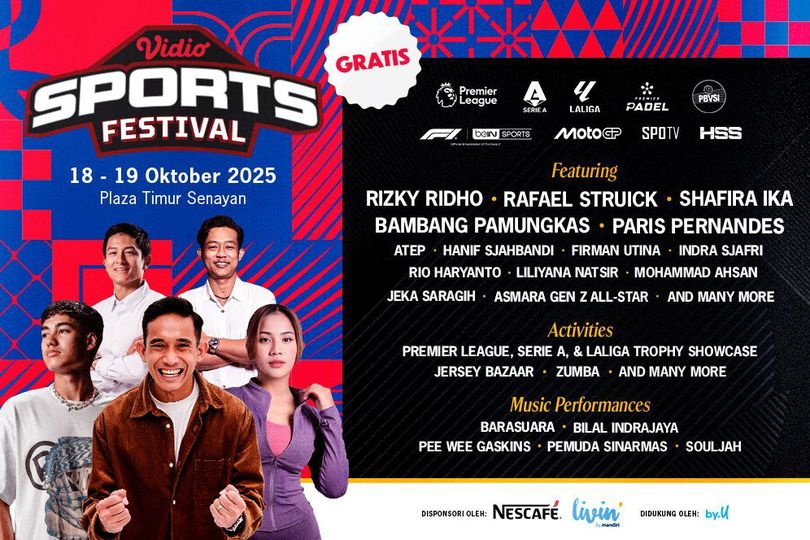 Siap-Siap, Vidio Sports Festival 2025 Hadir di GBK, Festival Sportainment Paling Seru Tahun Ini! Siap-Siap, Vidio Sports Festival 2025 Hadir di GBK, Festival Sportainment Paling Seru Tahun Ini!