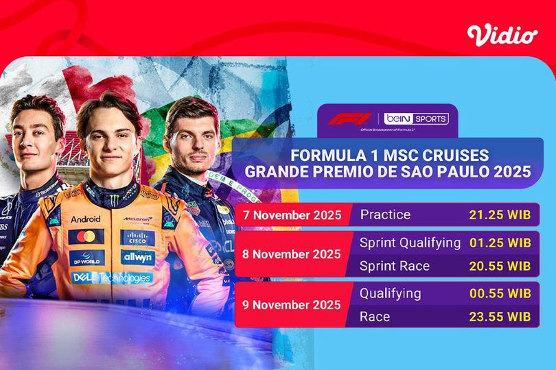 Saksikan dan Nonton Formula 1 GP Brasil 2025, Tayang Eksklusif di Vidio Saksikan dan Nonton Formula 1 GP Brasil 2025, Tayang Eksklusif di Vidio