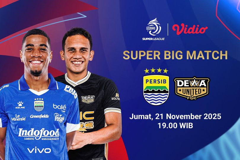 Siaran Langsung BRI Super League: Persib vs Dewa United, Tayang di Vidio Siaran Langsung BRI Super League: Persib vs Dewa United, Tayang di Vidio
