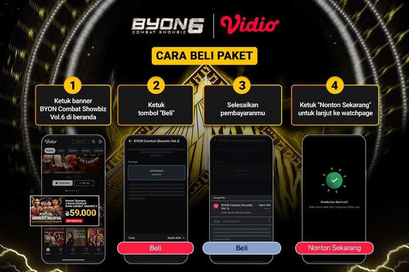 Simak Cara Akses Byon Combat Showbiz 6, Eksklusif Pay Per View di Vidio Simak Cara Akses Byon Combat Showbiz 6, Eksklusif Pay Per View di Vidio