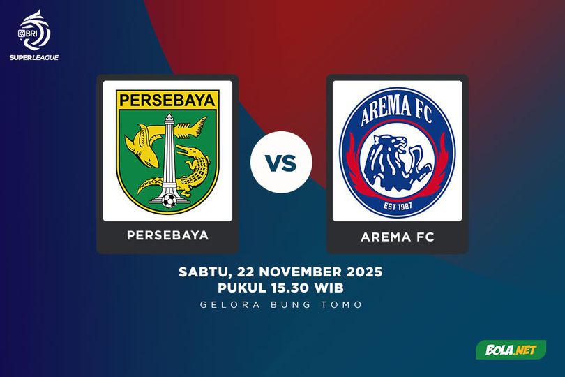 Prediksi BRI Super League: Persebaya Surabaya vs Arema FC 22 November 2025 Prediksi BRI Super League: Persebaya Surabaya vs Arema FC 22 November 2025