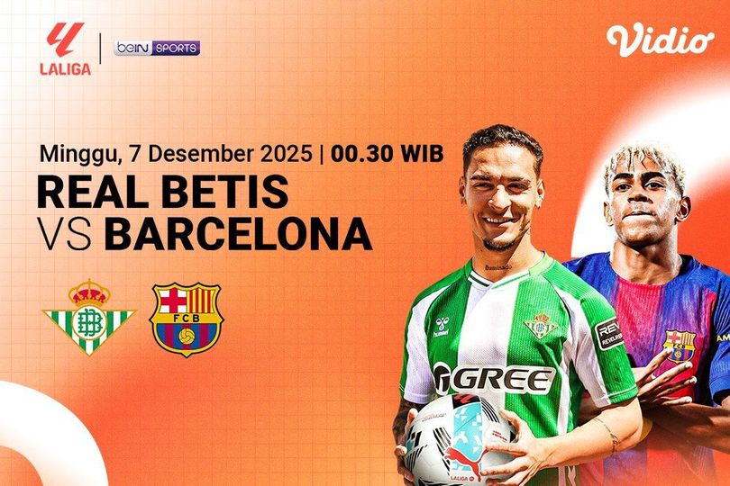 Saksikan Live Streaming La Liga Pekan ke-15 2025/2026: Real Betis vs Barcelona, Eksklusif di Vidio
