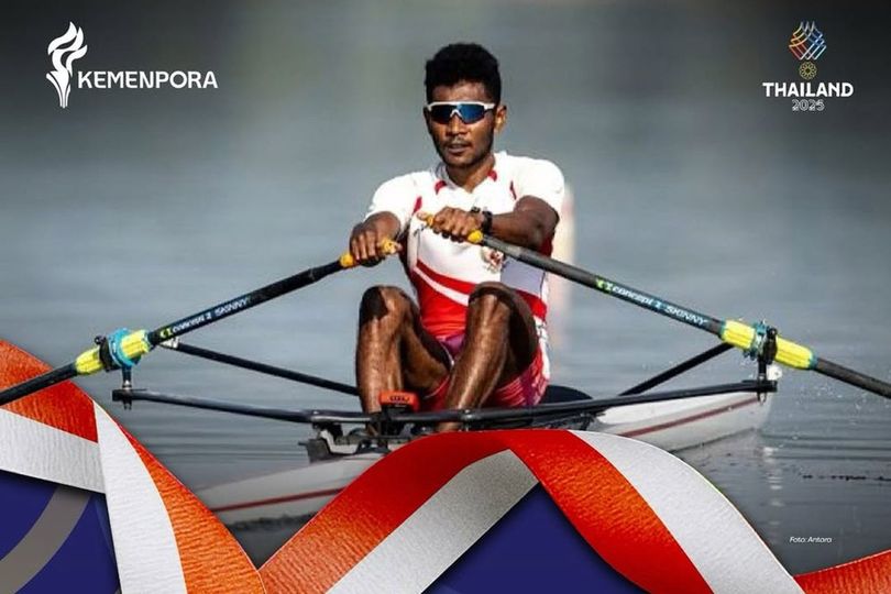 Memo dan Tim Dayung Putra Indonesia Sabet 2 Medali Emas Sekaligus di SEA Games 2025 Thailand