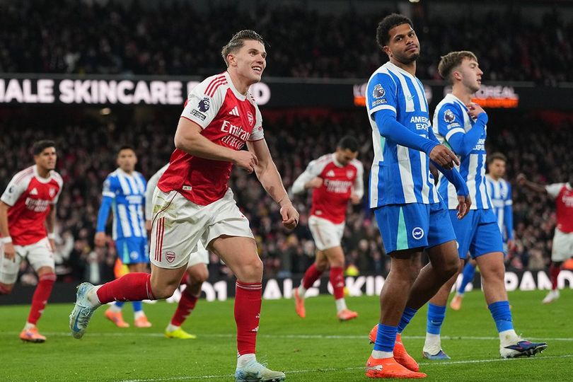 Hasil Arsenal vs Brighton: Gol Bunuh Diri Rutter Antar The Gunners Kembali ke Puncak