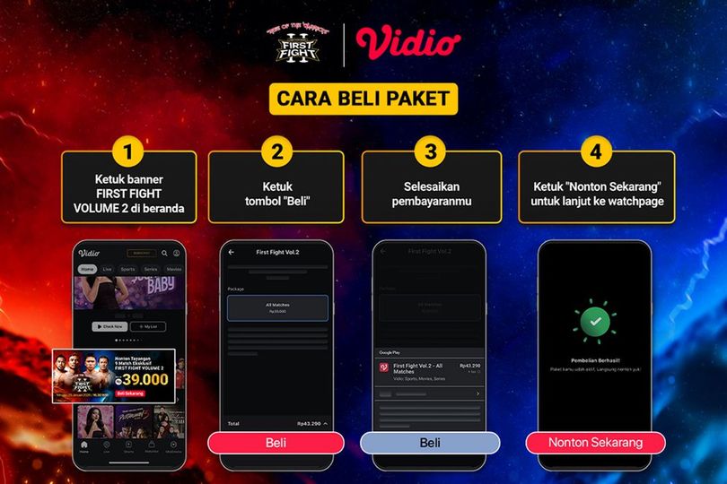 Cara Nonton First Fight Volume 2 Eksklusif Melalui Pay Per View di Vidio Cara Nonton First Fight Volume 2 Eksklusif Melalui Pay Per View di Vidio