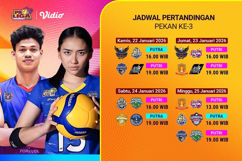 Link Live Streaming Proliga 2026 Matchweek 3 di Vidio Pekan Ini