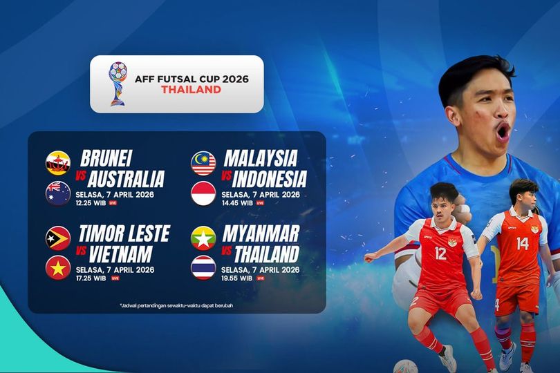 Jadwal dan Live Streaming Timnas Futsal Indonesia vs Malaysia Hari Ini, Selasa 7 April 2026