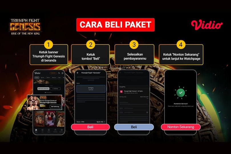 Cara Beli Pay Per View Triumph Fight Genesis, Hanya Rp 29.000 di Vidio Cara Beli Pay Per View Triumph Fight Genesis, Hanya Rp 29.000 di Vidio