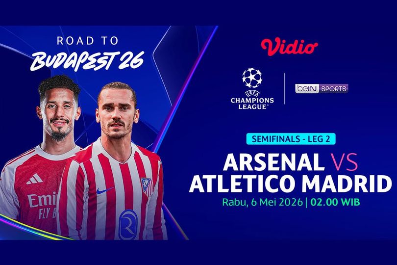 Link Live Streaming Liga Champions 2025/26: Arsenal vs Atletico Madrid di Vidio