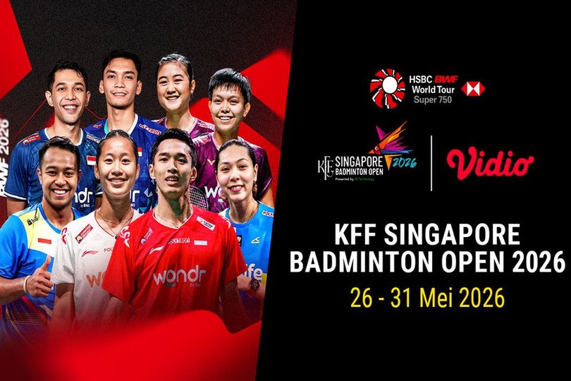 Saksikan BWF KFF Singapore Badminton Open 2026: Cek Jadwal Live Streaming di Vidio! Saksikan BWF KFF Singapore Badminton Open 2026: Cek Jadwal Live Streaming di Vidio!