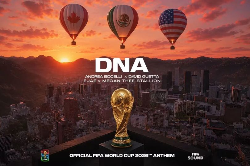 DNA, Lagu Resmi Piala Dunia 2026 Kolaborasi Epik Andrea Bocelli, David Guetta, EJAE dan Megan Thee Stallion DNA, Lagu Resmi Piala Dunia 2026 Kolaborasi Epik Andrea Bocelli, David Guetta, EJAE dan Megan Thee Stallion