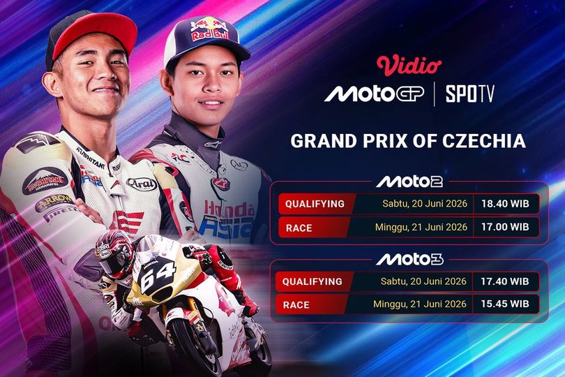 Moto3 dan Moto2 Monster Energy Grand Prix of Czechia: Brno Bergemuruh Kembali, Live Hanya di Vidio Moto3 dan Moto2 Monster Energy Grand Prix of Czechia: Brno Bergemuruh Kembali, Live Hanya di Vidio