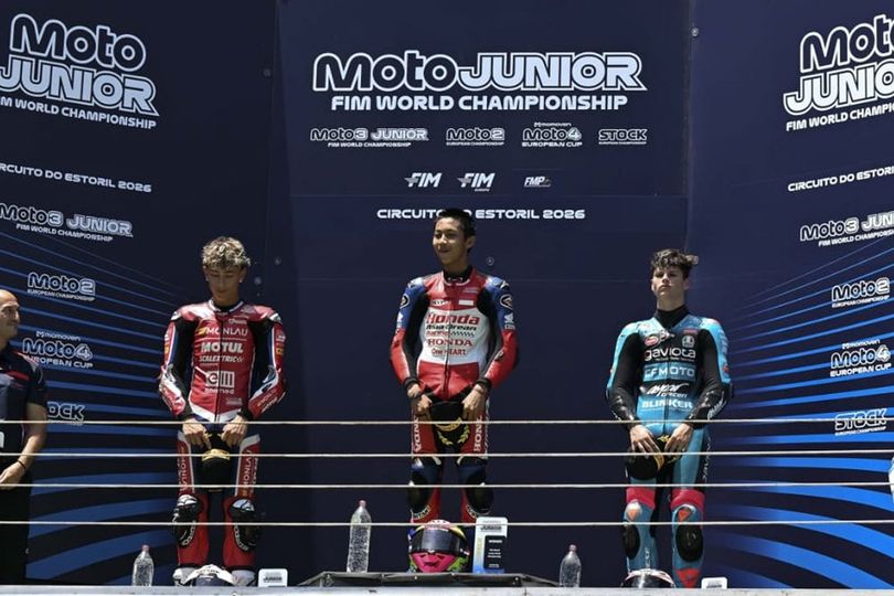 Kiandra Ramadhipa Gores Rekor Mentereng untuk Indonesia Usai Menangi Moto3 Junior Portugal 2026