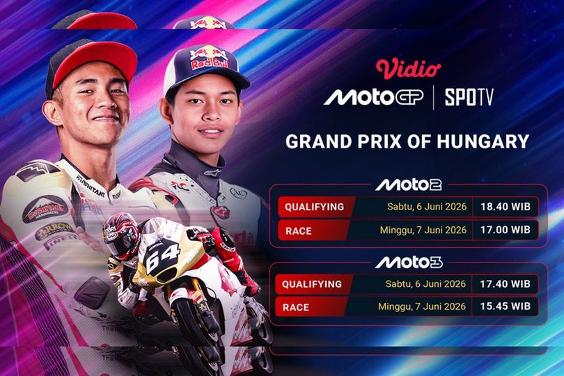 Jadwal Moto2 & Moto3 Grand Prix of Hungary: Live Streaming Hanya di Vidio Jadwal Moto2 & Moto3 Grand Prix of Hungary: Live Streaming Hanya di Vidio