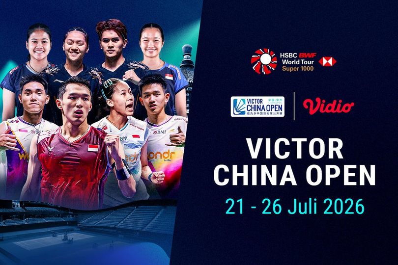Jadwal Streaming Victor China Open 2026: Adu Kekuatan Pemain Elite di Vidio Jadwal Streaming Victor China Open 2026: Adu Kekuatan Pemain Elite di Vidio