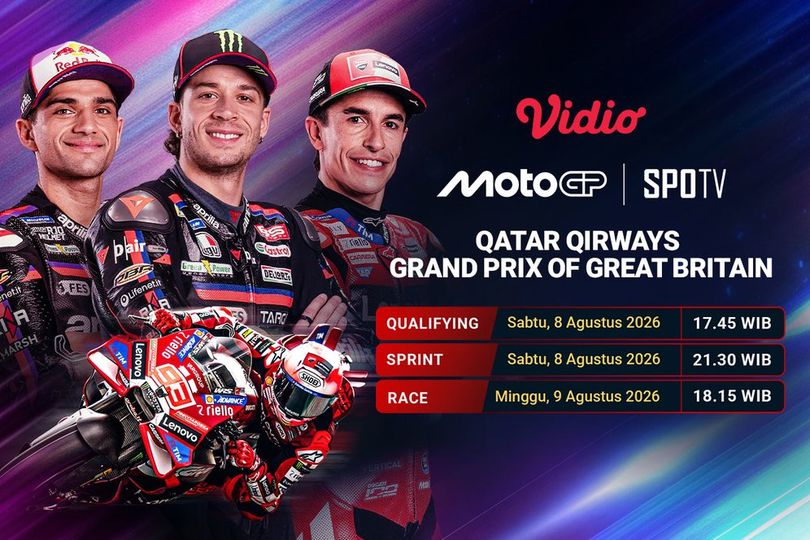 MotoGP Qatar Airways Grand Prix of Great Britain 2026: Tantangan dari Silverstone Streaming di Vidio MotoGP Qatar Airways Grand Prix of Great Britain 2026: Tantangan dari Silverstone Streaming di Vidio
