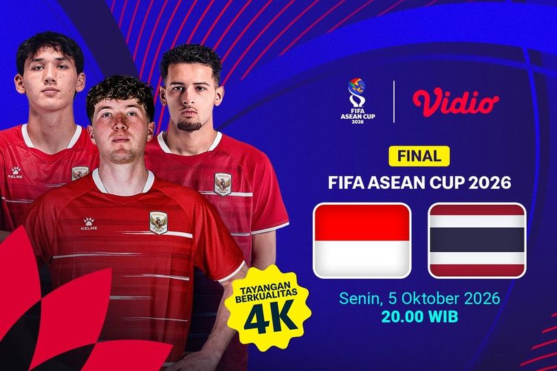 Jadwal Final FIFA ASEAN Cup 2026 - Indonesia vs Thailand: Duel Dua Pelatih Inggris di Vidio Jadwal Final FIFA ASEAN Cup 2026 - Indonesia vs Thailand: Duel Dua Pelatih Inggris di Vidio
