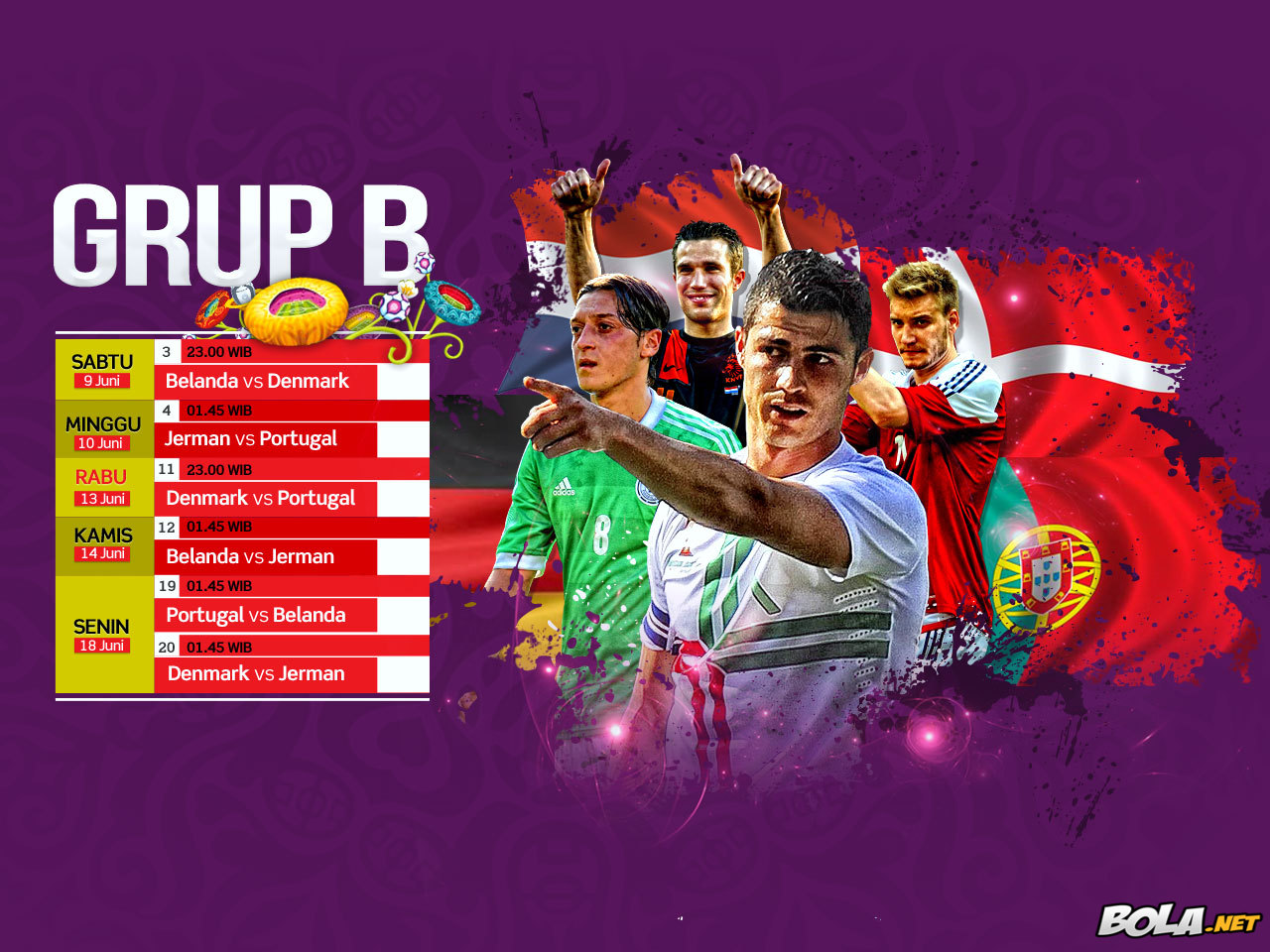 Deskripsi : Wallpaper Jadwal Grup B Euro 2012, size: 1280x960