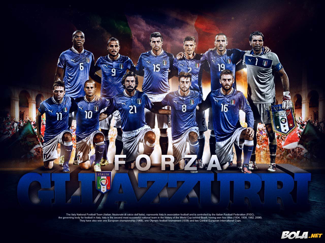 Download Wallpaper - Forza Azzurri - Bola.net