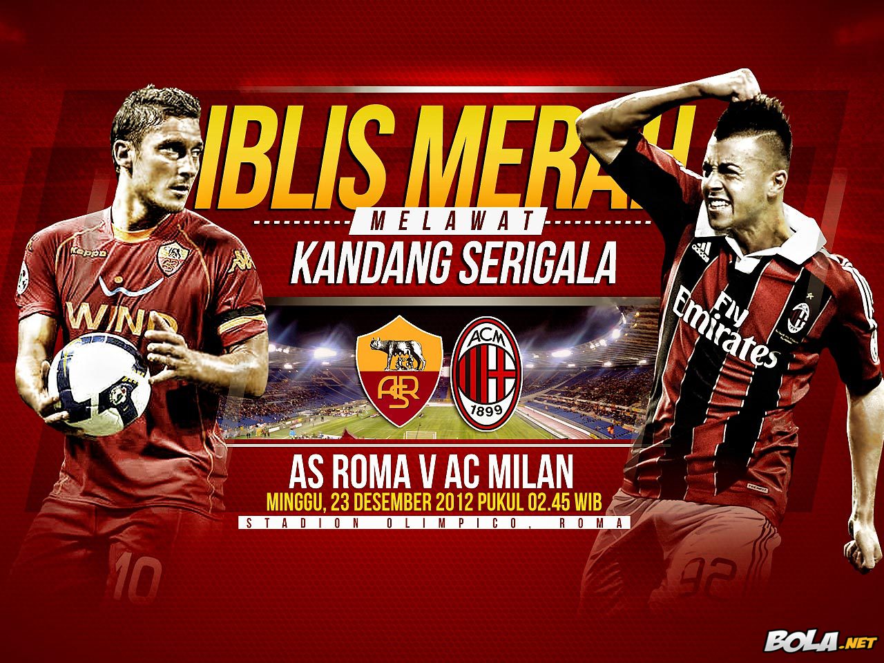 Download Wallpaper AS Roma Vs AC Milan Bolanet