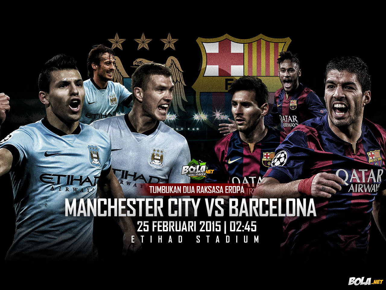 Download Wallpaper - Manchester City vs Barcelona - Bola.net