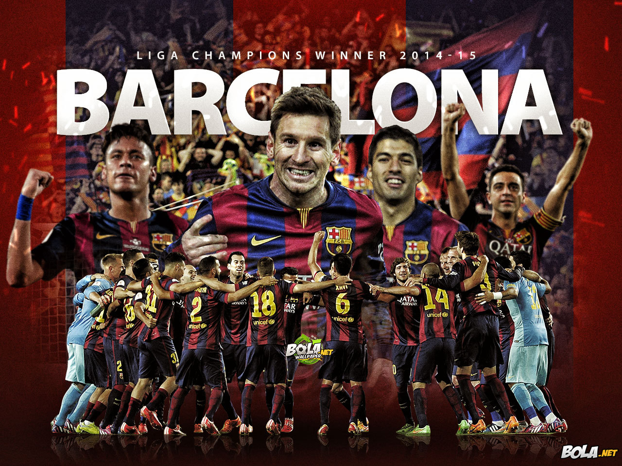 Deskripsi : Wallpaper Barcelona Juara Liga Champions, size: 1280x960