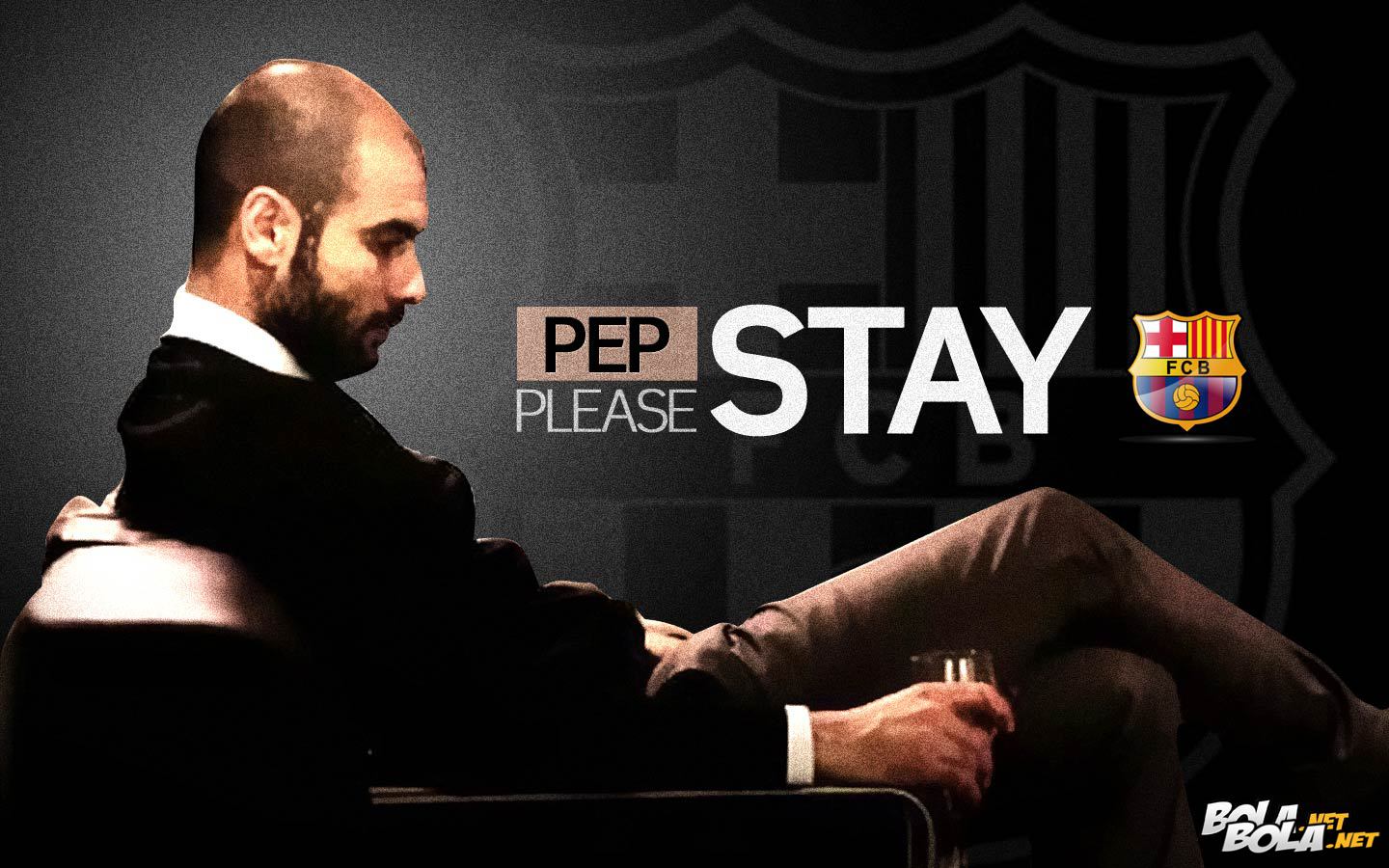 Deskripsi : Wallpaper Pep Please Stay At Barca, size: 1440x900