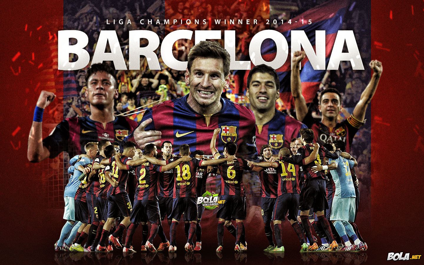 Deskripsi : Wallpaper Barcelona Juara Liga Champions, size: 1440x900
