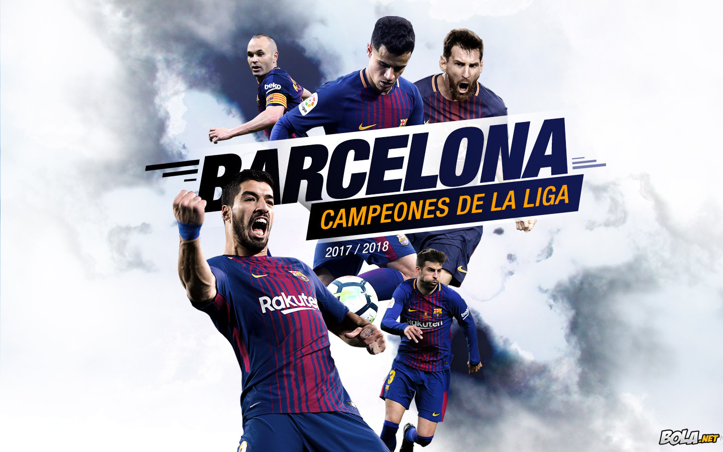 Deskripsi : Wallpaper Barcelona La Liga Campeones 2018, size: 1440x900