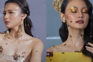 10 Gaya Pemotretan Para Finalis Indonesia's Next Top Model Bareng Lebah, Sampai Nangis Disengat