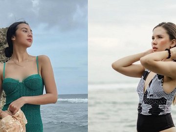 10 Potret Artis Liburan ke Pantai di Awal Tahun 2022, Anya Geraldine Curi Perhatian Pakai Swimsuit Hijau
