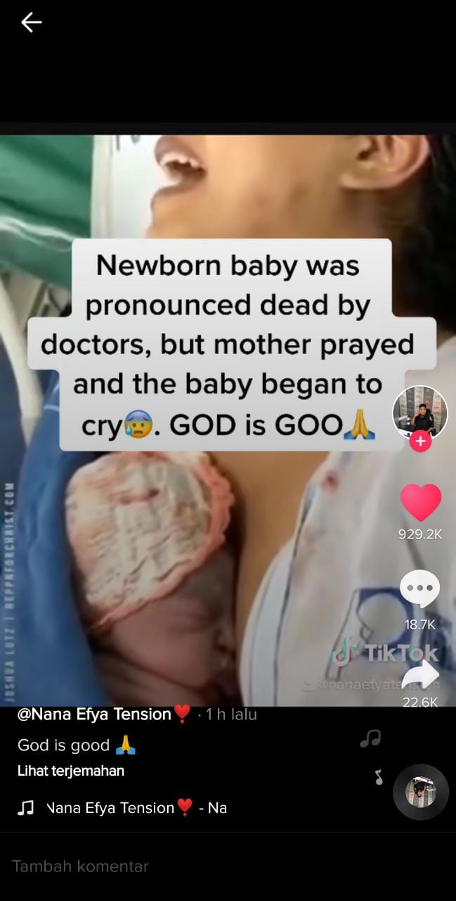 Bayi Hidup Berkat Doa Ibu