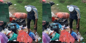 Keadaan Terpuruk, Bapak Ini sampai Mengais Sisa Roti dari Tumpukan Sampah untuk Berbuka Puasa