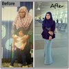 Penampilan Nurain Sazila sebelum dan sesudah diet.