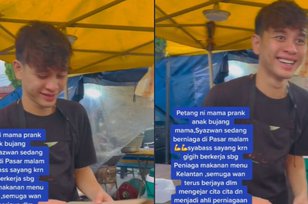 Pemuda Berwajah Tampan Tak Gengsi Jualan di Pasar Malam, Penampilan Bikin Salfok, Pembeli Sampai Mengular