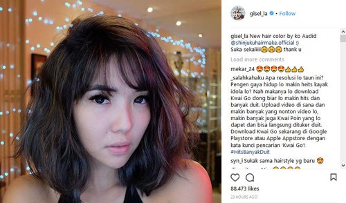 Penampilan Baru Gisella Anastasia Mirip Artis Korea 