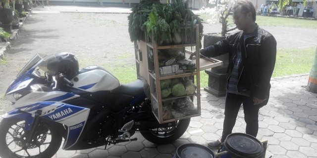 Heboh Tukang Sayur Di Magelang Jualan Pakai Motor Sport