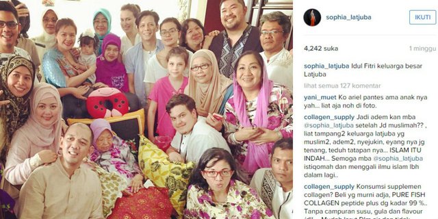 Momen Lebaran Ariel di Tengah Keluarga Sophia Latjuba