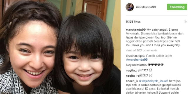 Pesan Cinta Marshanda untuk Sienna Bikin Nangis