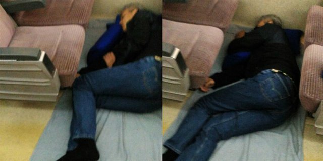 Heboh Gubernur Jateng Tidur Pulas di Lantai Kereta