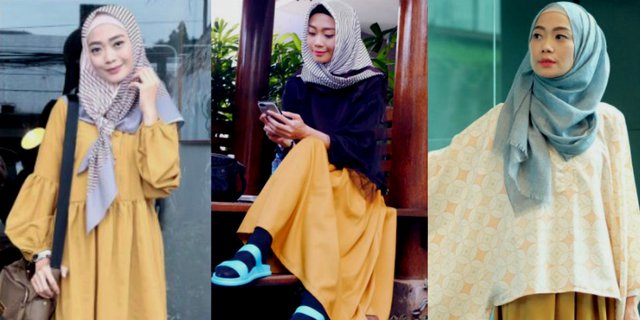 Jilbab Warna Kuning Kunyit Busuk