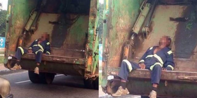 Foto Pemungut Sampah Tertidur di Truk Bikin Netizen 'Panas'